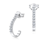 Designed Half Raindrops Silver Ear Stud STS-3213